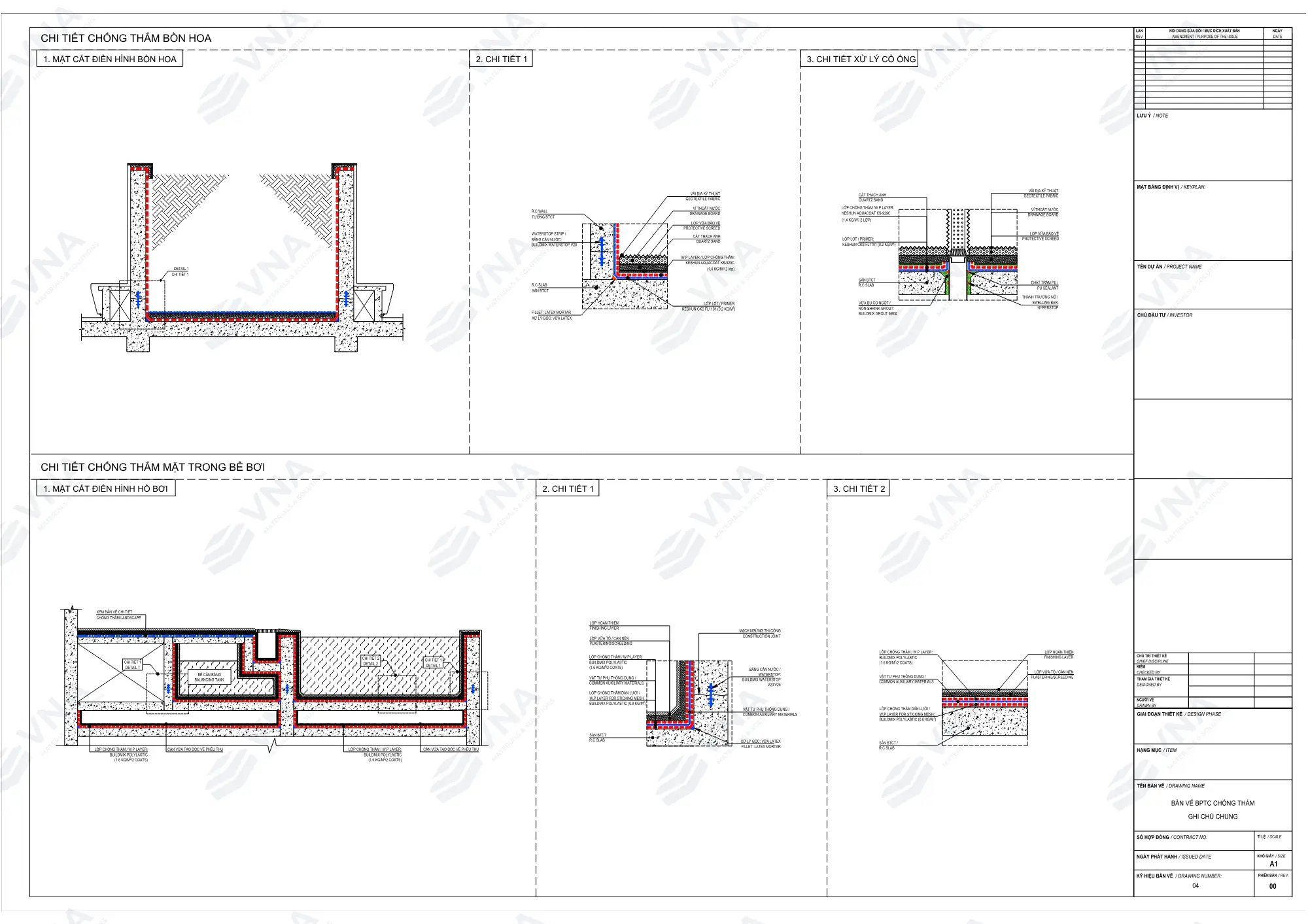 Standard waterproofing details – bored piles, retaining walls – page 4