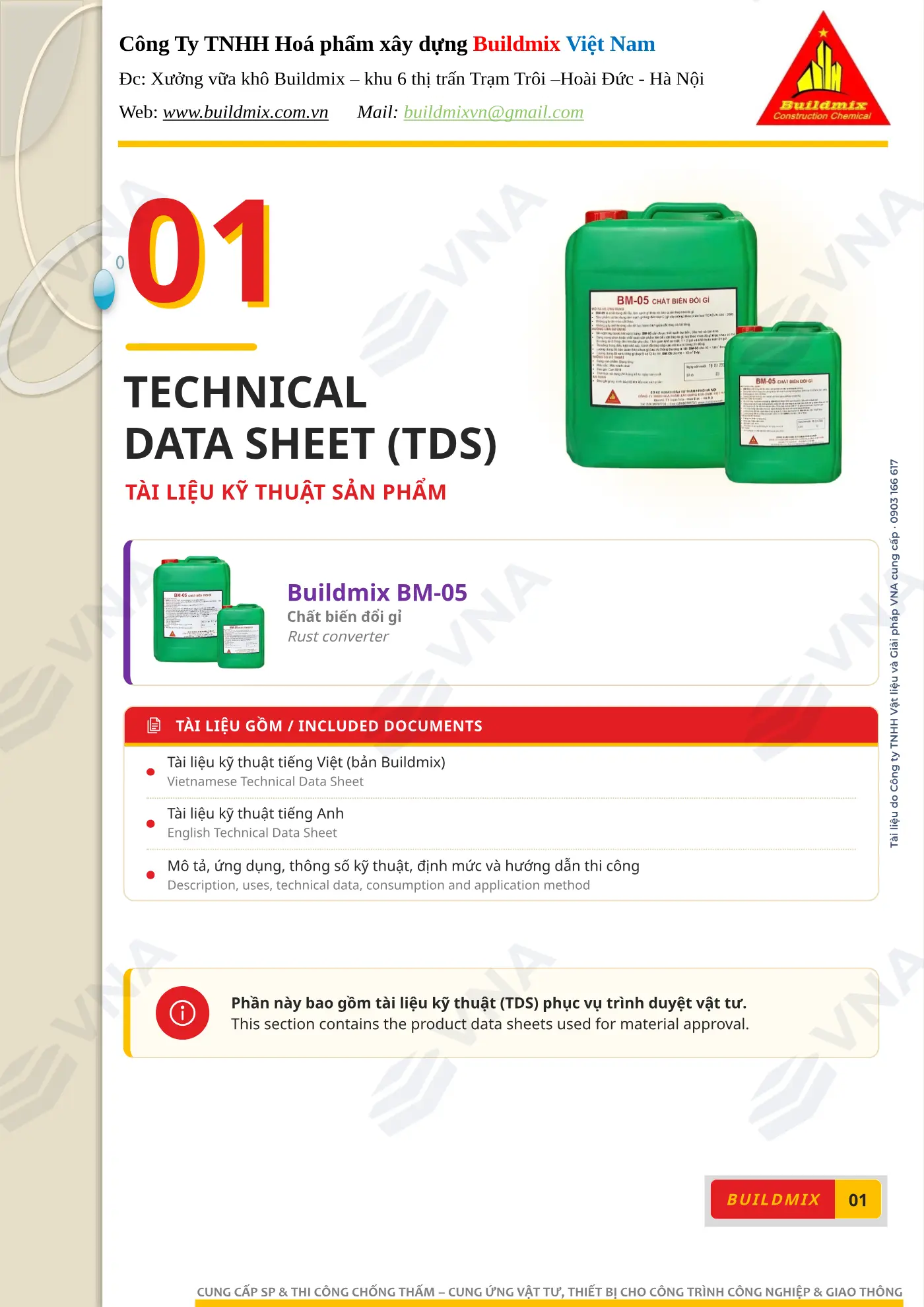 Hồ sơ kỹ thuật Buildmix BM-05 – trang 1