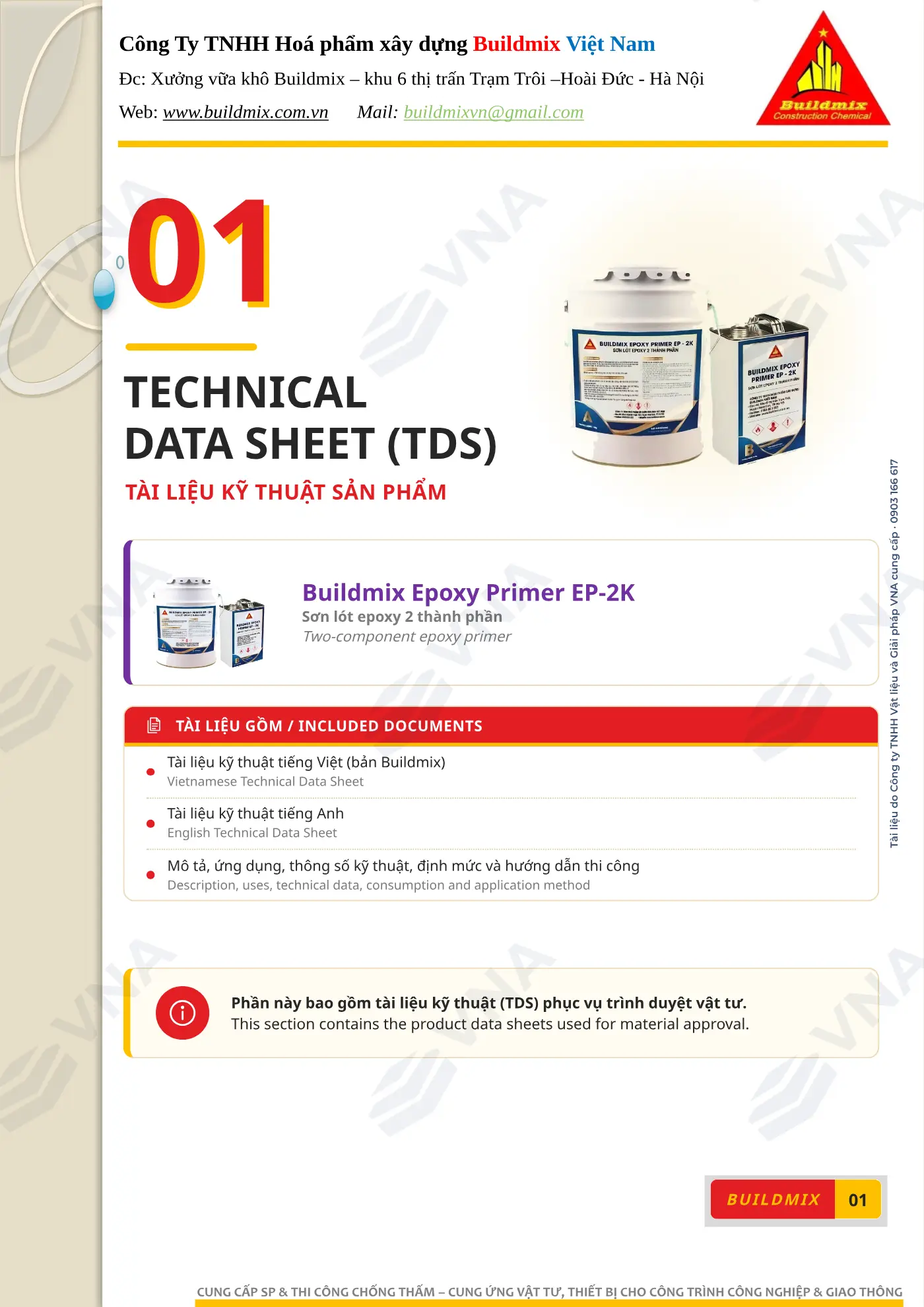 Hồ sơ kỹ thuật Buildmix Epoxy Primer EP-2K – trang 1