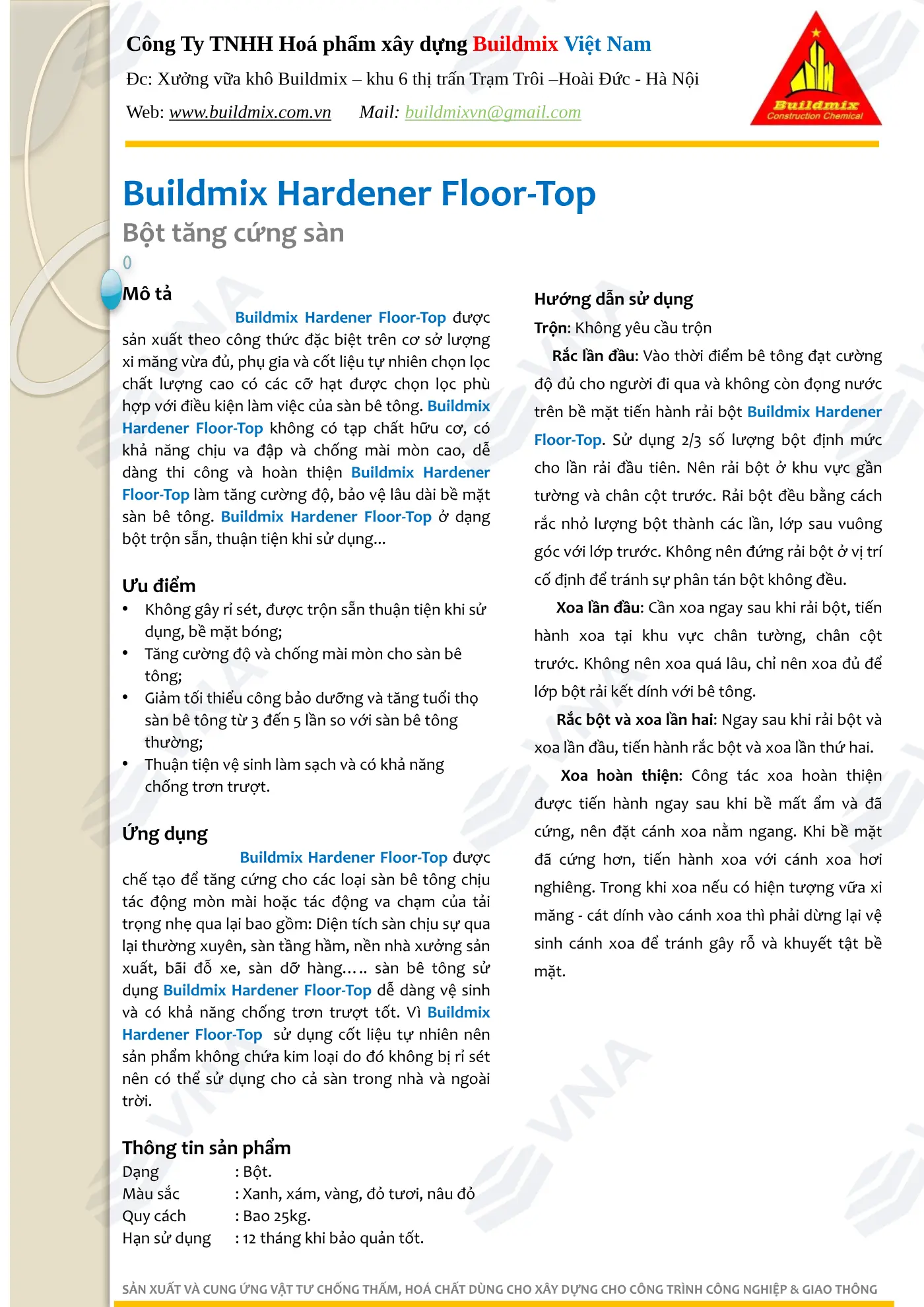 Hồ sơ kỹ thuật Buildmix Hardener Floor-Top – trang 2
