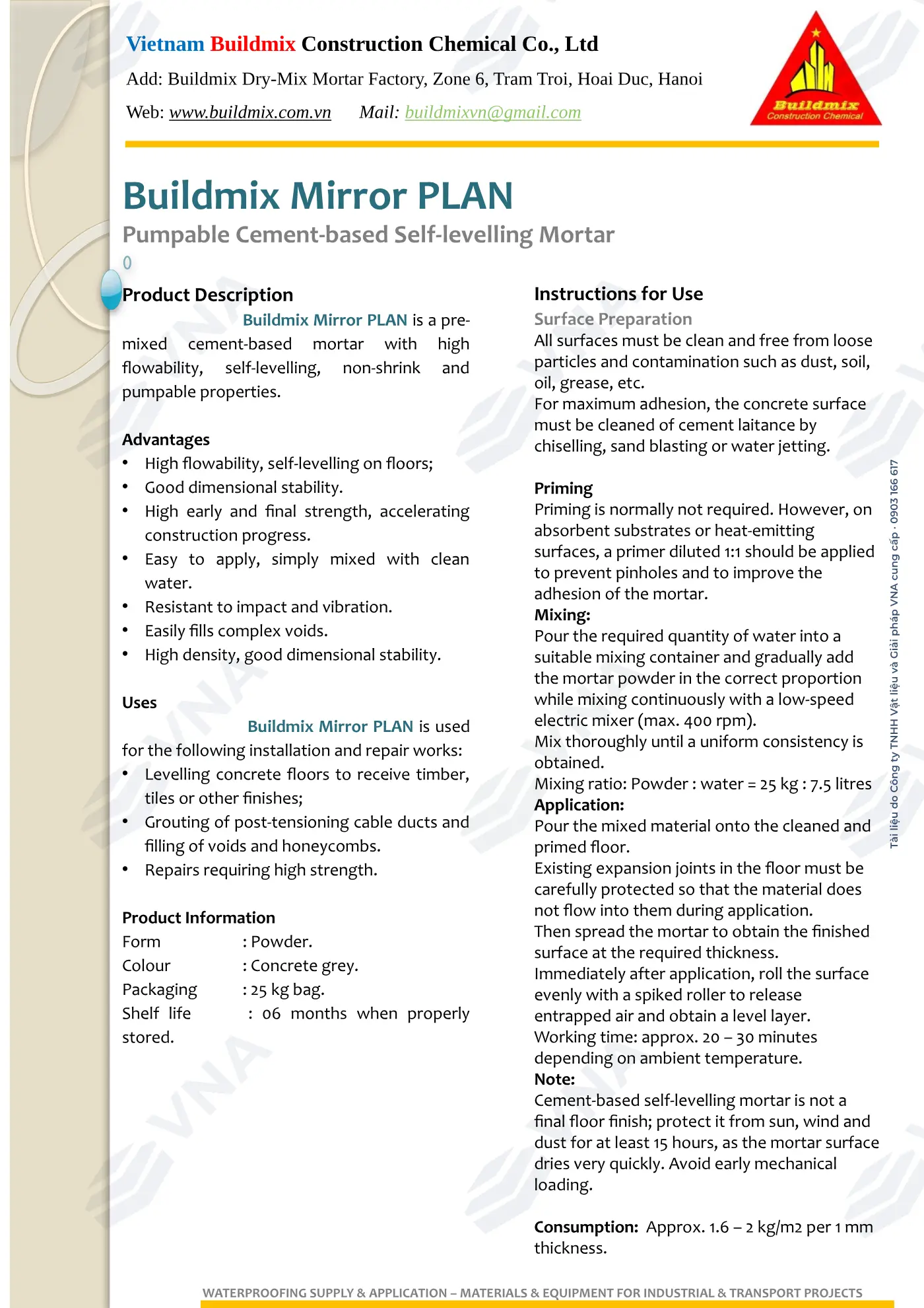 Hồ sơ kỹ thuật Buildmix Mirror PLAN – trang 4