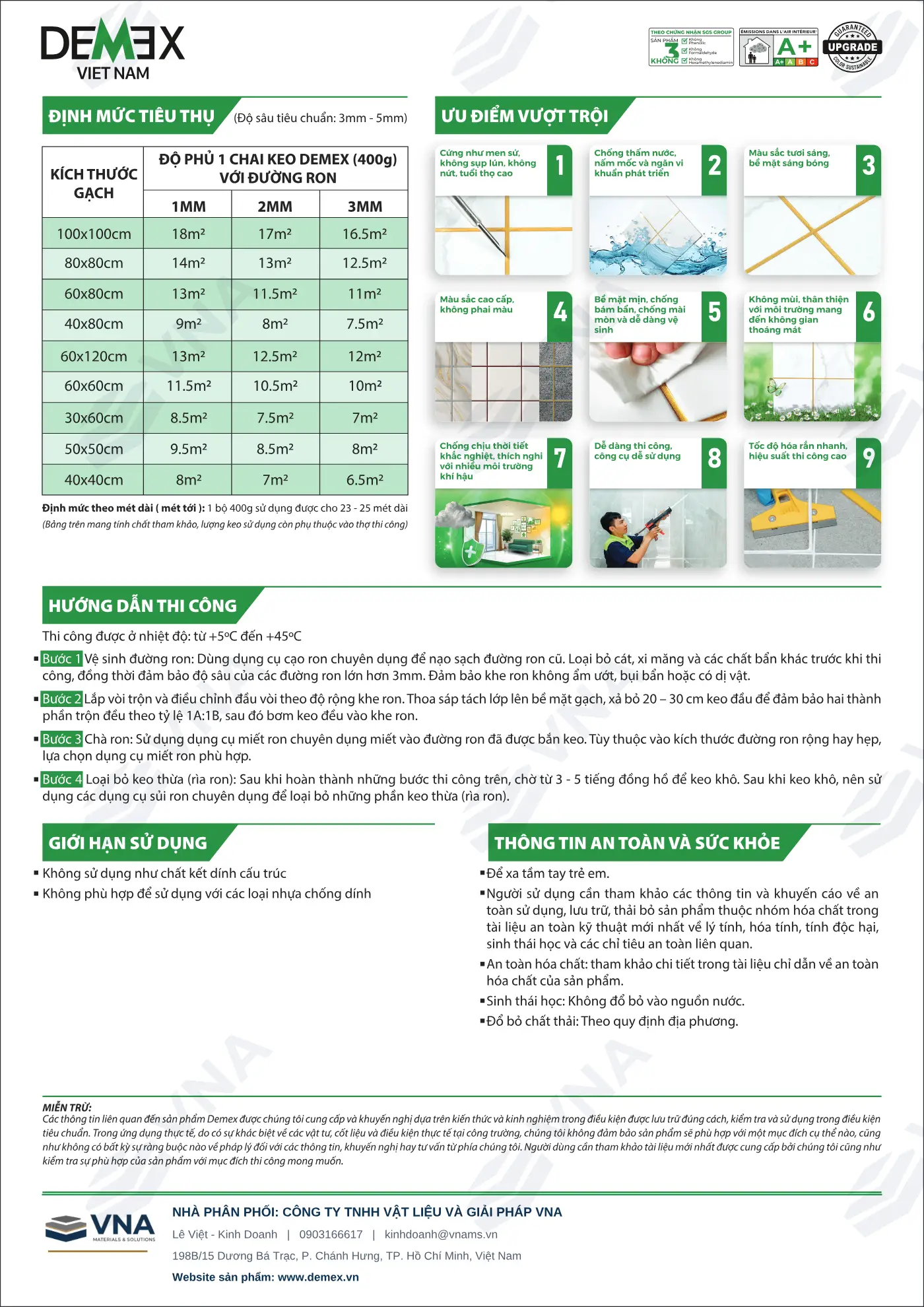 Demex – Catalogue keo chà ron và keo dán gạch epoxy – trang 2