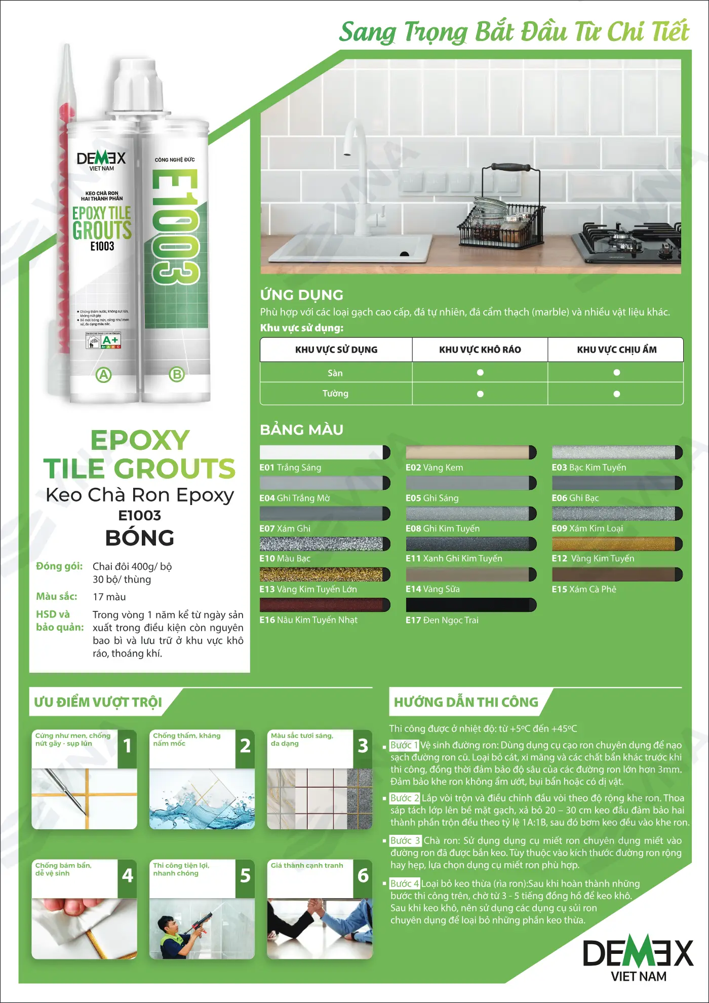 Demex – Catalogue keo chà ron và keo dán gạch epoxy – trang 3