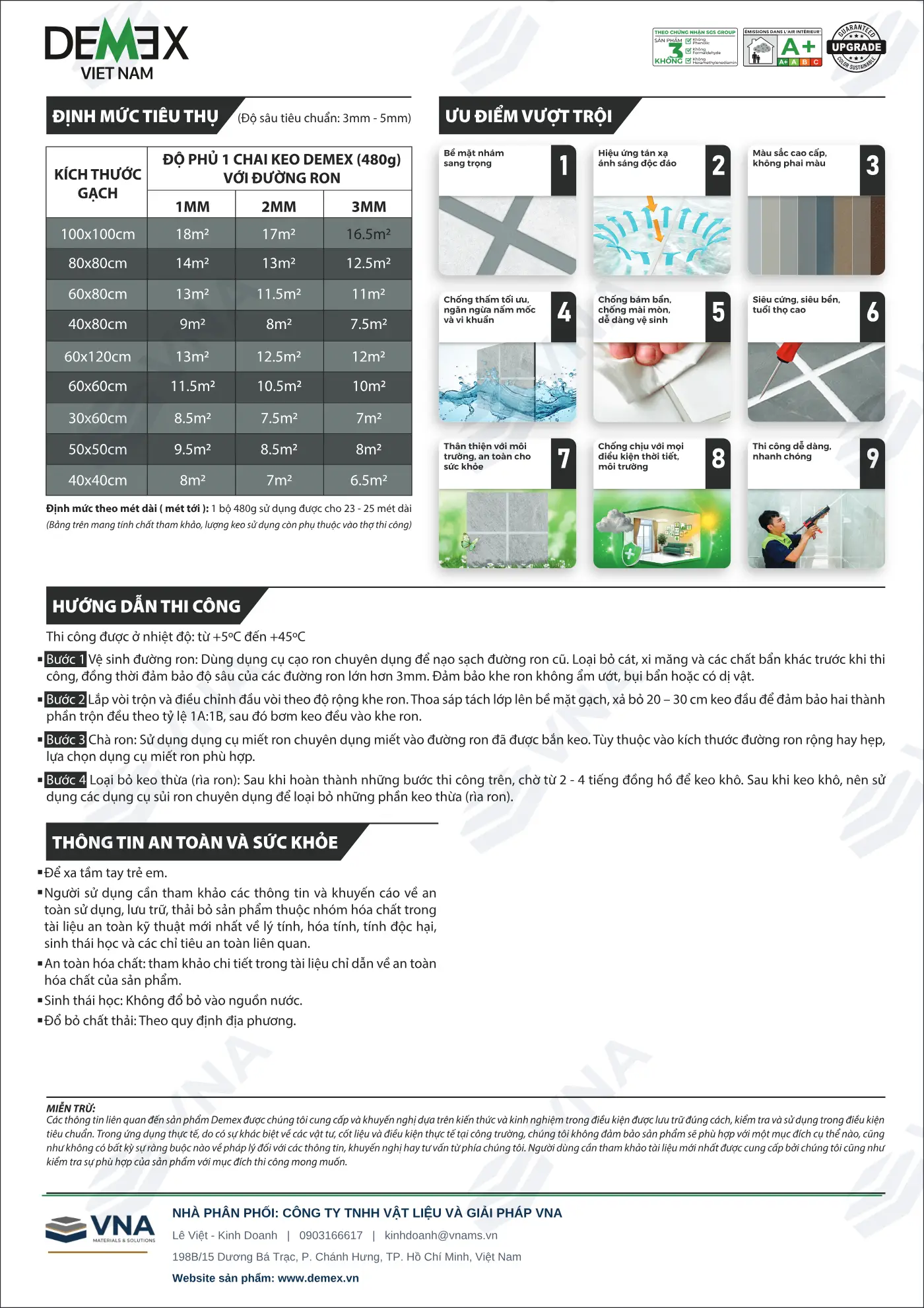 Demex – Catalogue keo chà ron và keo dán gạch epoxy – trang 6