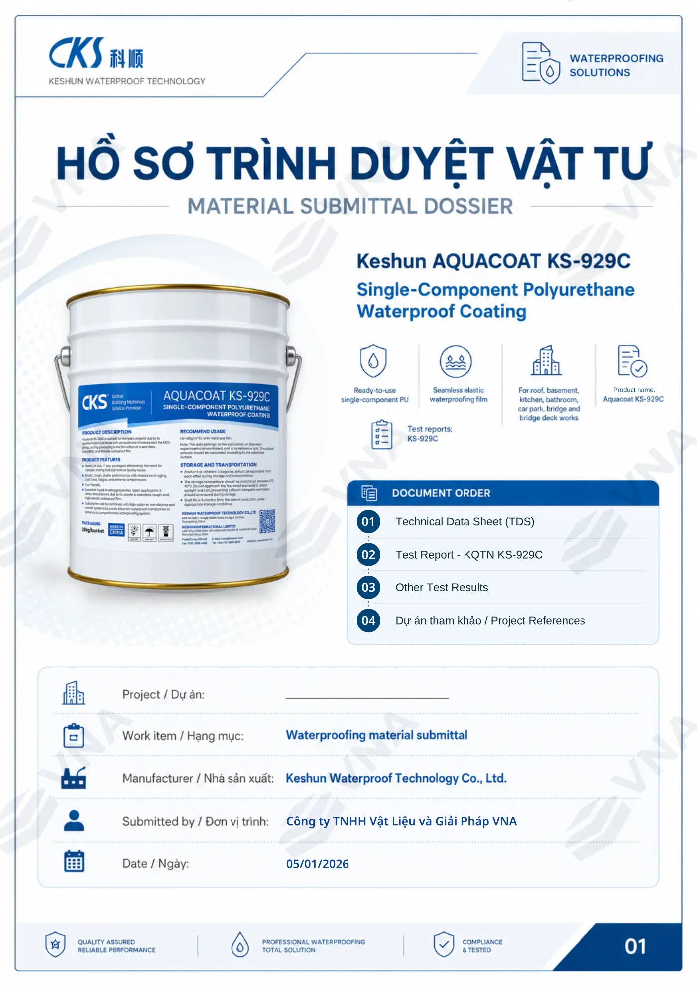 Keshun Aquacoat KS-929C technical dossier – page 1