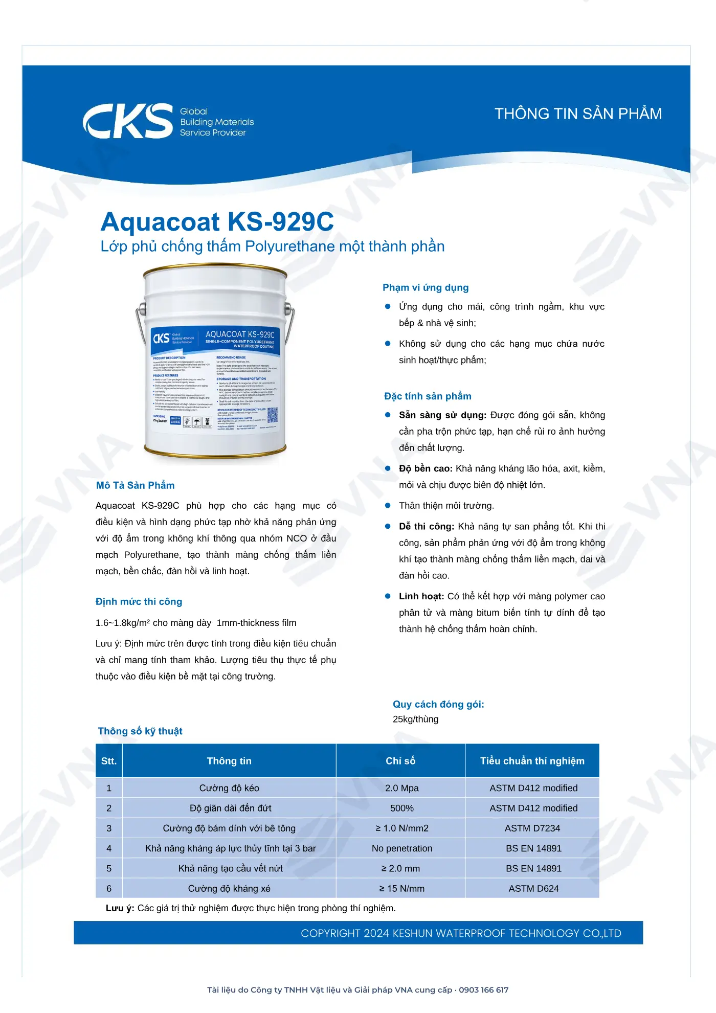 Keshun Aquacoat KS-929C technical dossier – page 5