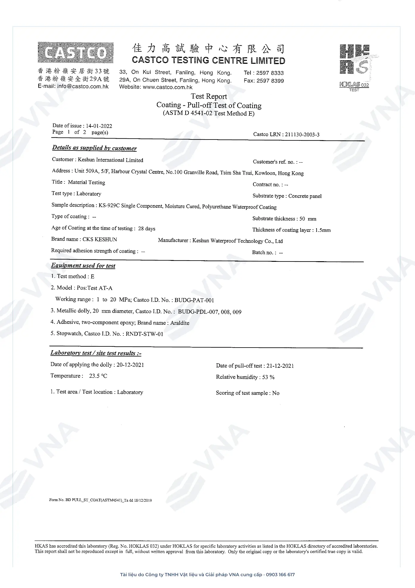 Keshun Aquacoat KS-929C technical dossier – page 13