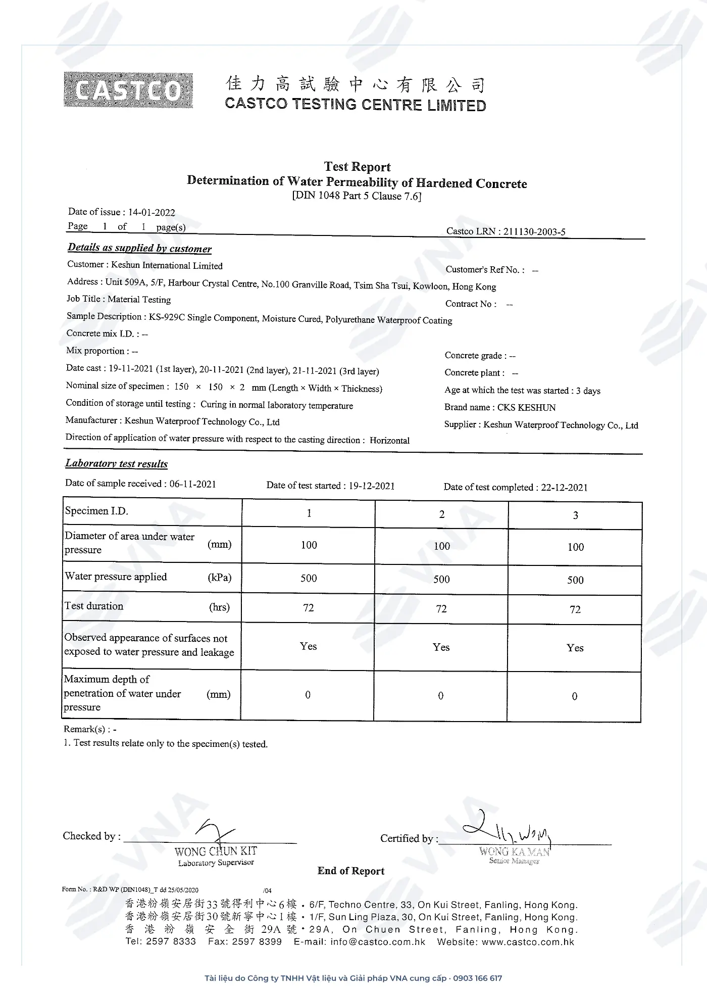Keshun Aquacoat KS-929C technical dossier – page 16