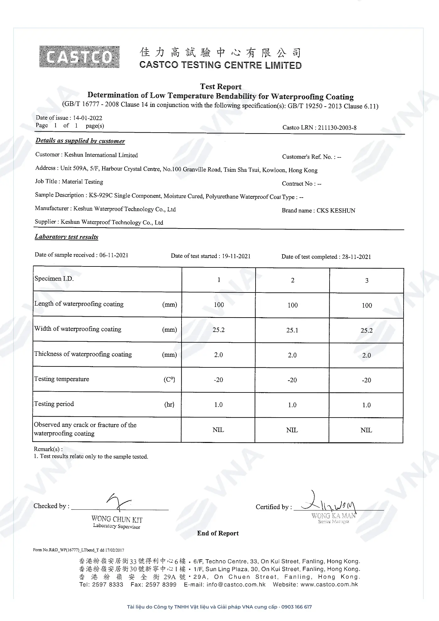 Keshun Aquacoat KS-929C technical dossier – page 19