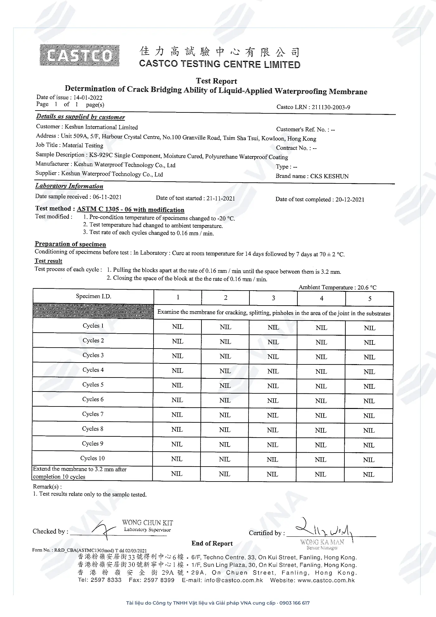 Keshun Aquacoat KS-929C technical dossier – page 20