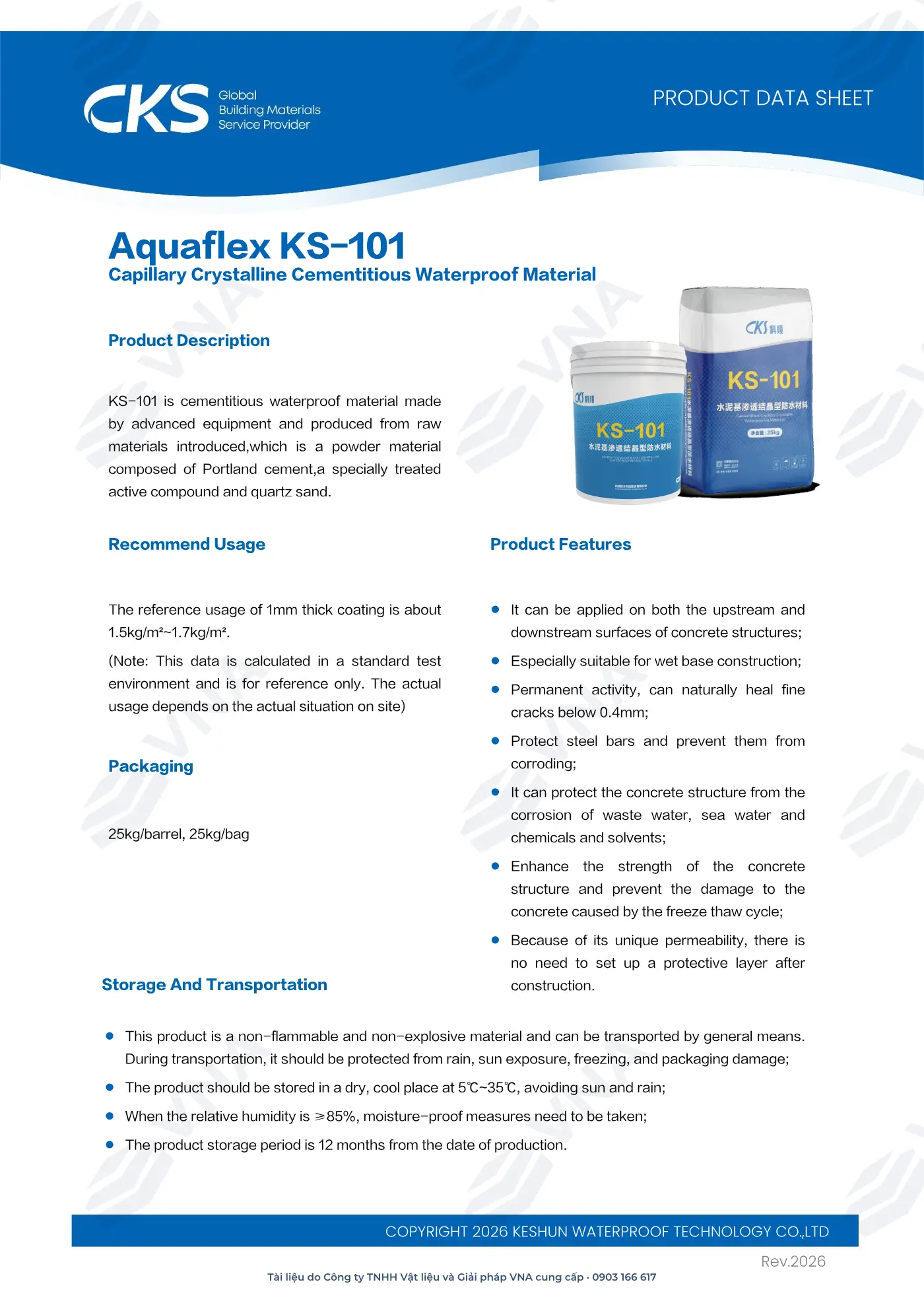 Keshun Aquaflex KS-101 technical dossier – page 2