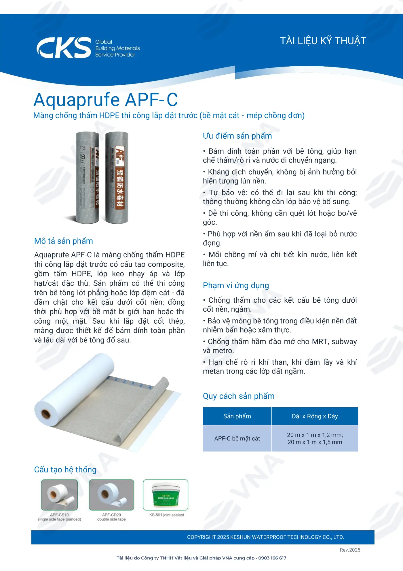 Hồ sơ kỹ thuật Keshun Aquaprufe APF-C – trang 6