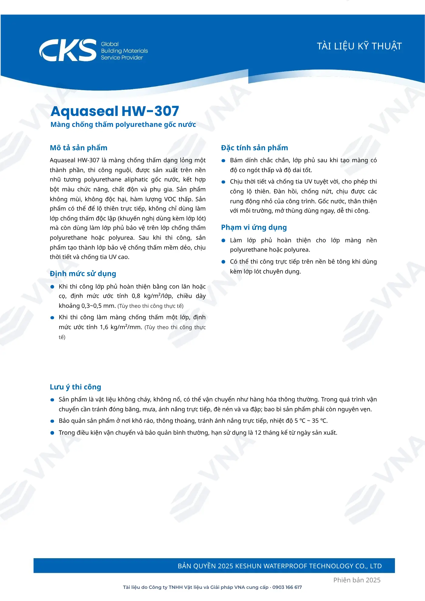Hồ sơ kỹ thuật Keshun Aquaseal HW-307 – trang 5