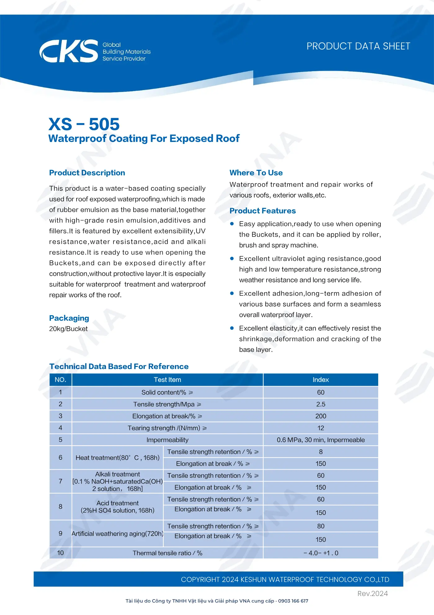 Hồ sơ kỹ thuật Keshun XS-505 – trang 2